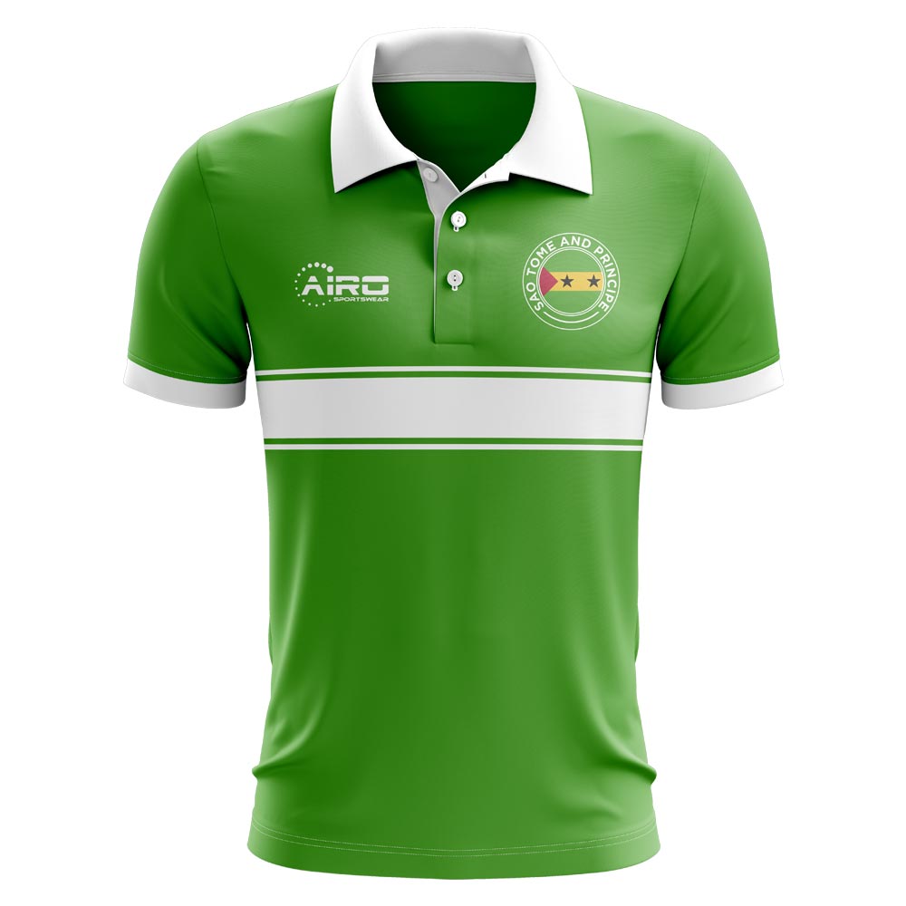 Sao Tome and Principe Concept Stripe Polo Shirt (Green) - Kids