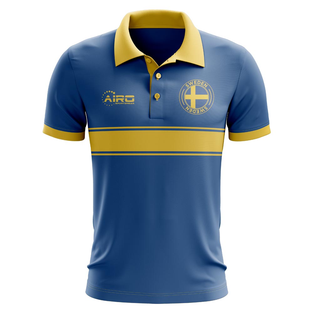 Sweden Concept Stripe Polo Shirt (Blue) - Kids