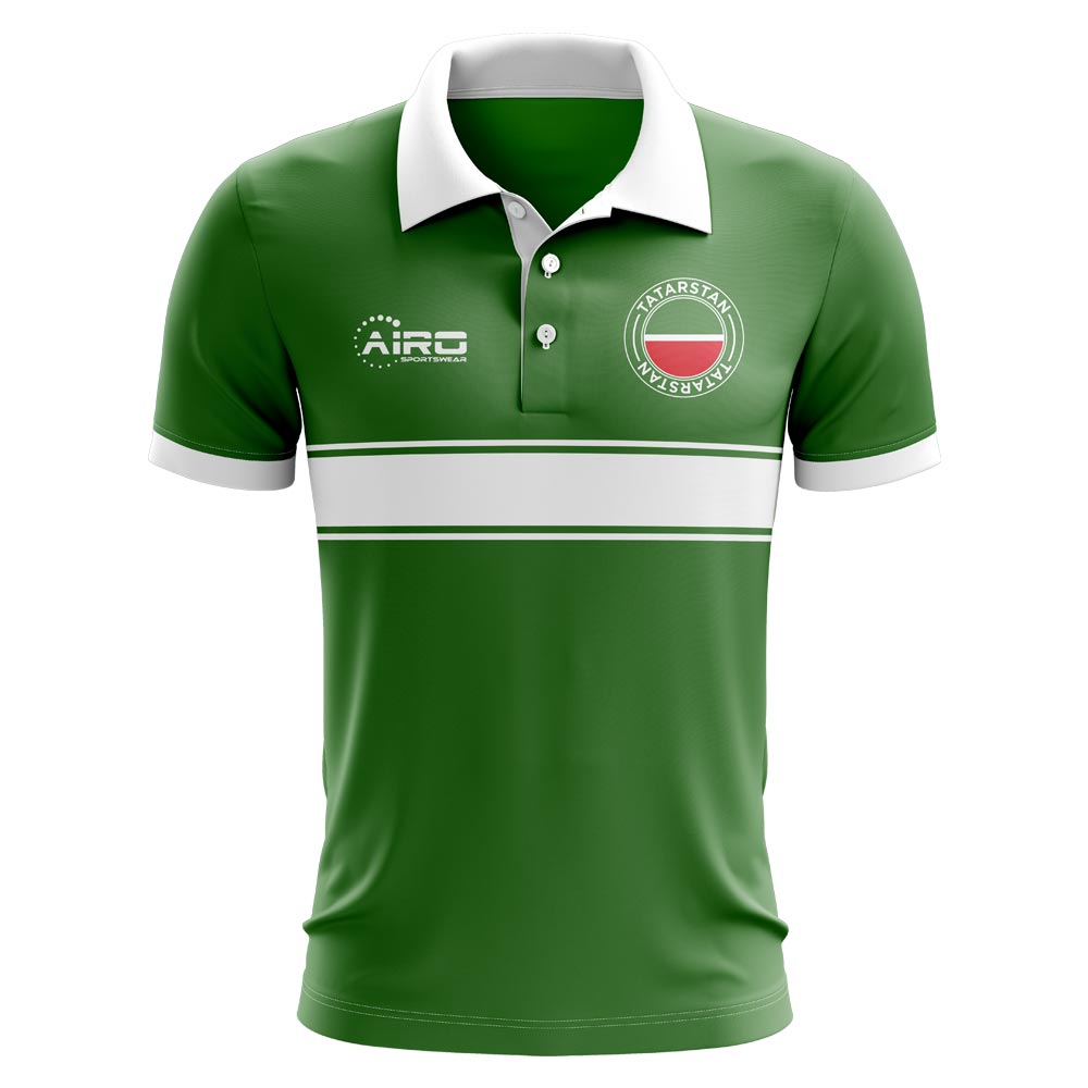 Tatarstan Concept Stripe Polo Shirt (Green) - Kids