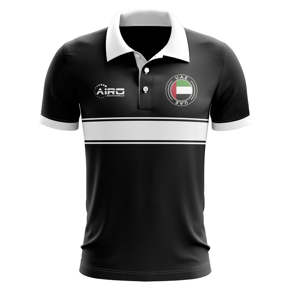 UAE Concept Stripe Polo Shirt (Black)