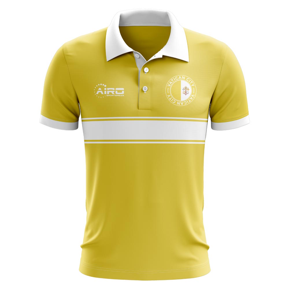 Vatican City Concept Stripe Polo Shirt (Yellow) - Kids