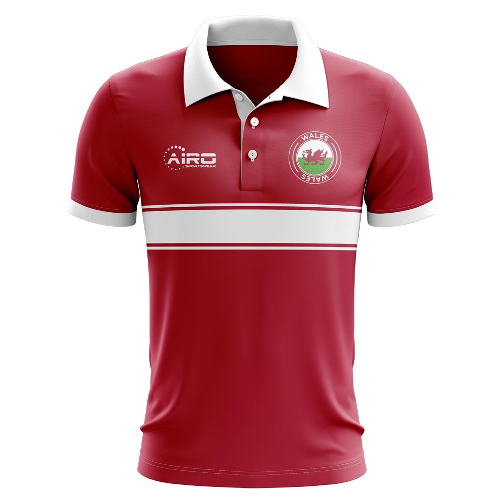 Wales Concept Stripe Polo Shirt (Red) - Kids