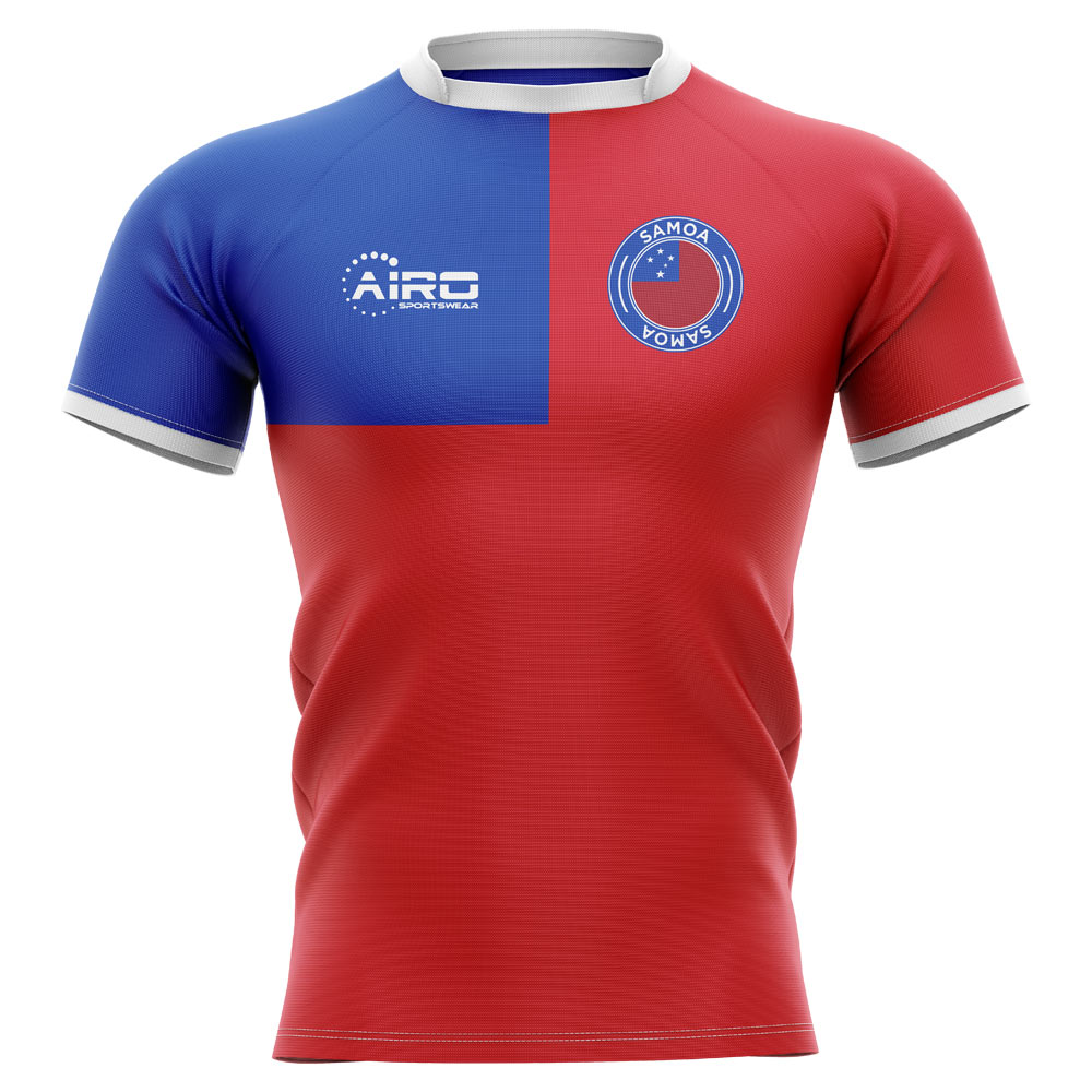 2023-2024 Samoa Flag Concept Rugby Shirt - Kids (Long Sleeve)