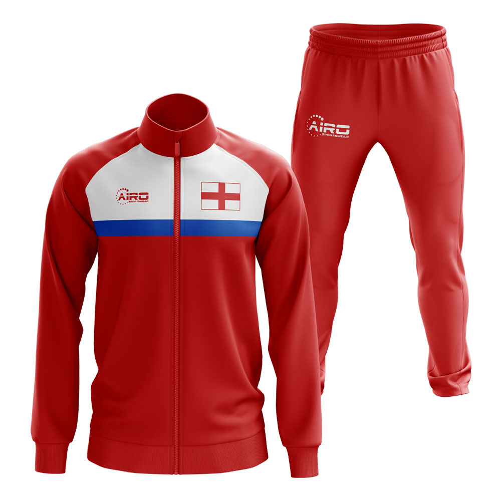 England Concept Football Tracksuit (Red)