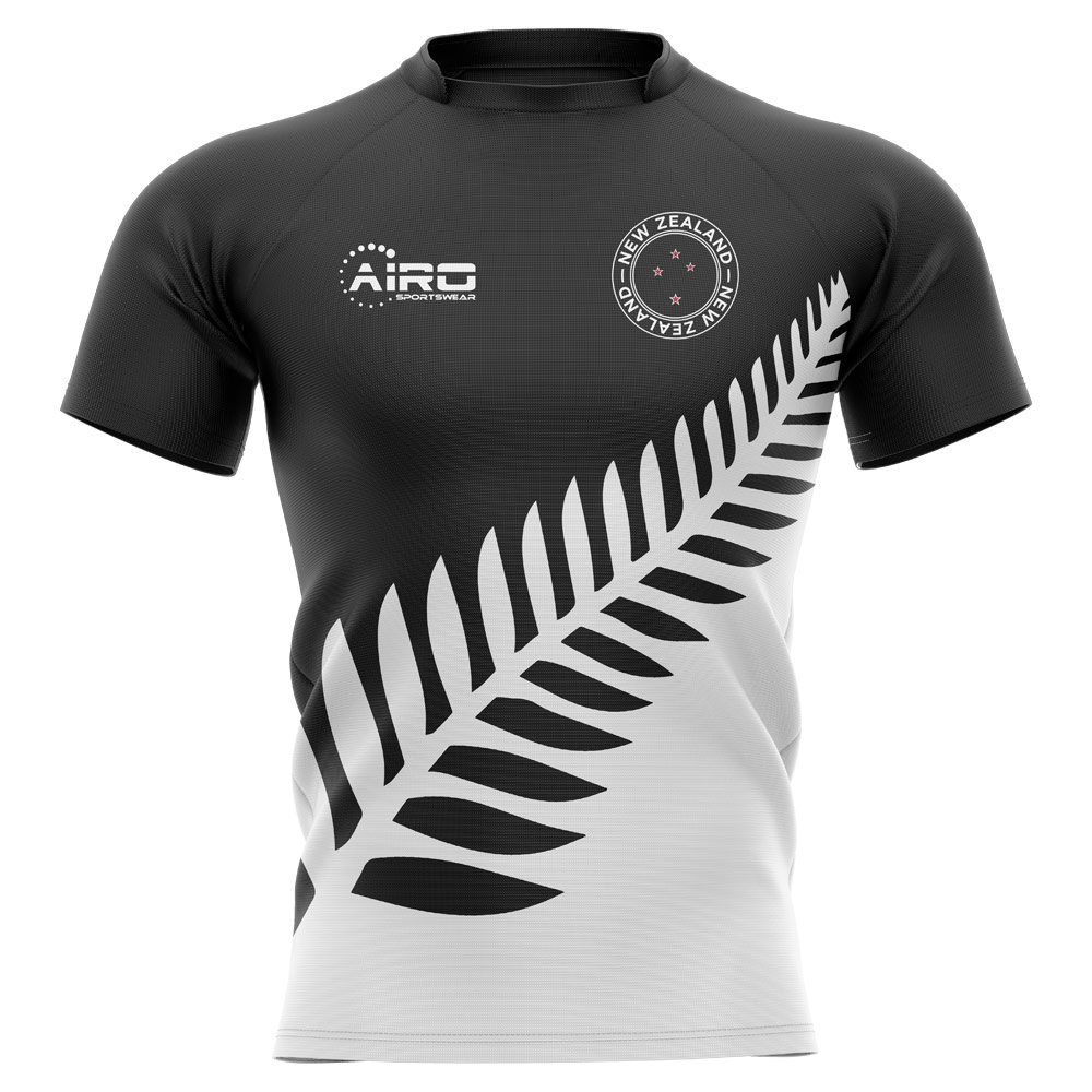 2023-2024 New Zealand All Blacks Fern Concept Rugby Shirt - Kids (Long Sleeve)