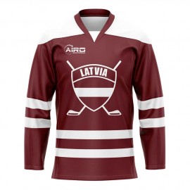 Latvia Home Ice Hockey Shirt