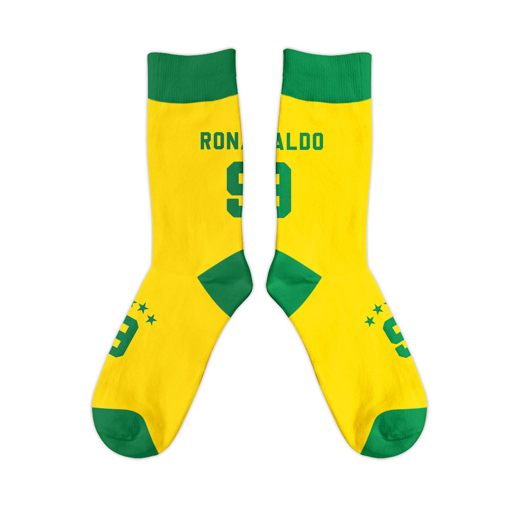 Brazil 1998 Ronaldo Retro Football Socks