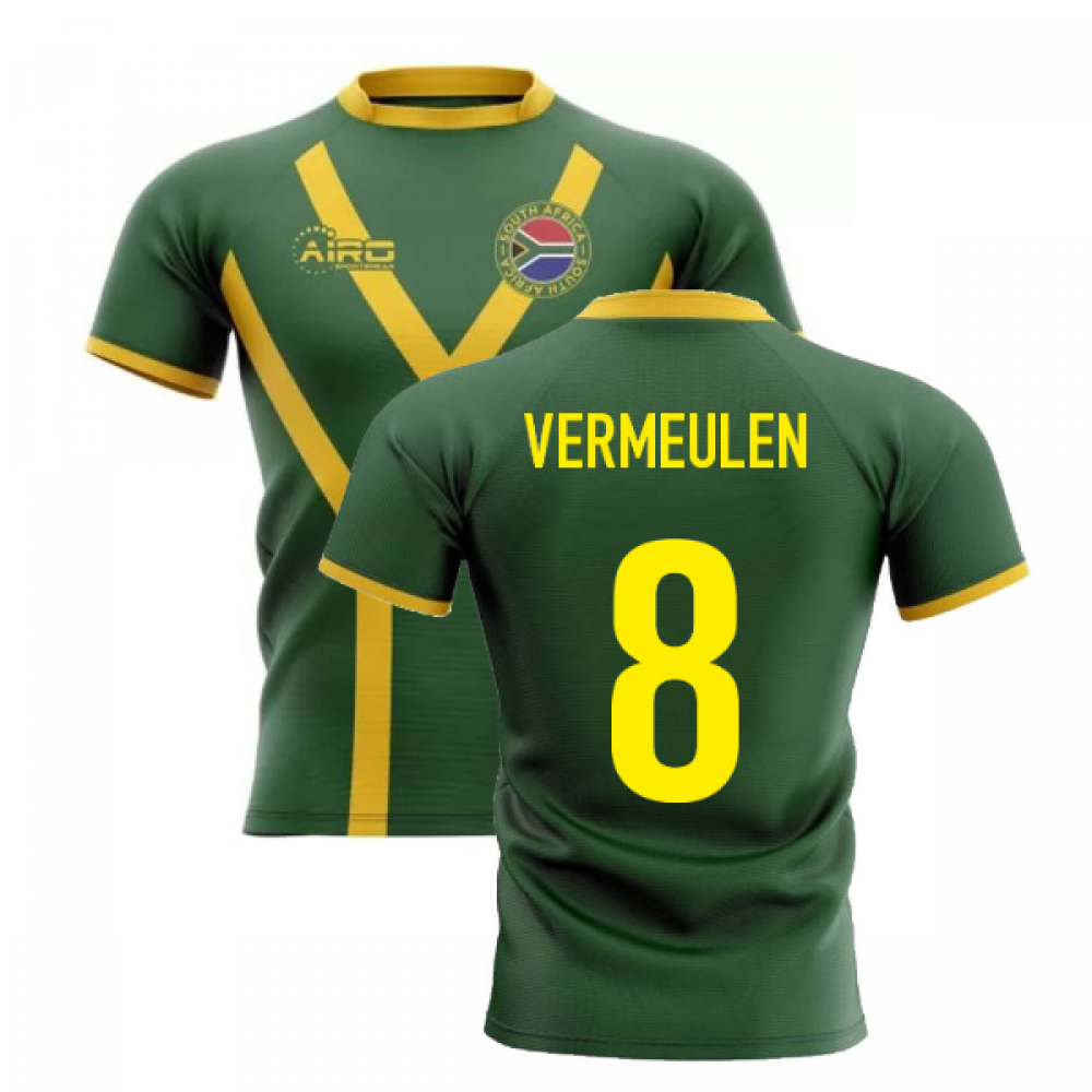 2025-2026 South Africa Springboks Flag Concept Rugby Shirt (Vermeulen 8)