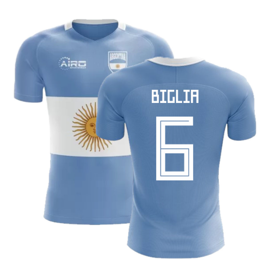 2025-2026 Argentina Flag Concept Football Shirt (Biglia 6) - Kids