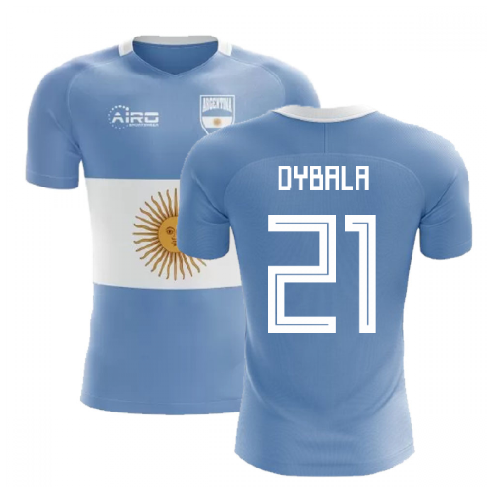 2025-2026 Argentina Flag Concept Football Shirt (Dybala 21) - Kids