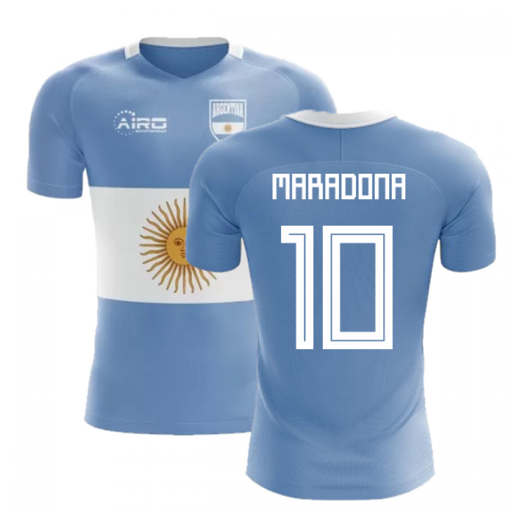 2025-2026 Argentina Flag Concept Football Shirt (Maradona 10) - Kids