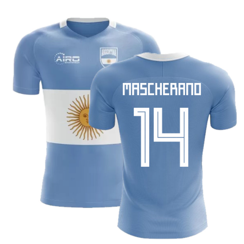 2025-2026 Argentina Flag Concept Football Shirt (Mascherano 14)