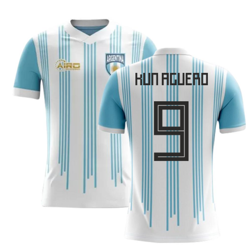 2023-2024 Argentina Home Concept Football Shirt (Kun Aguero 9) - Kids