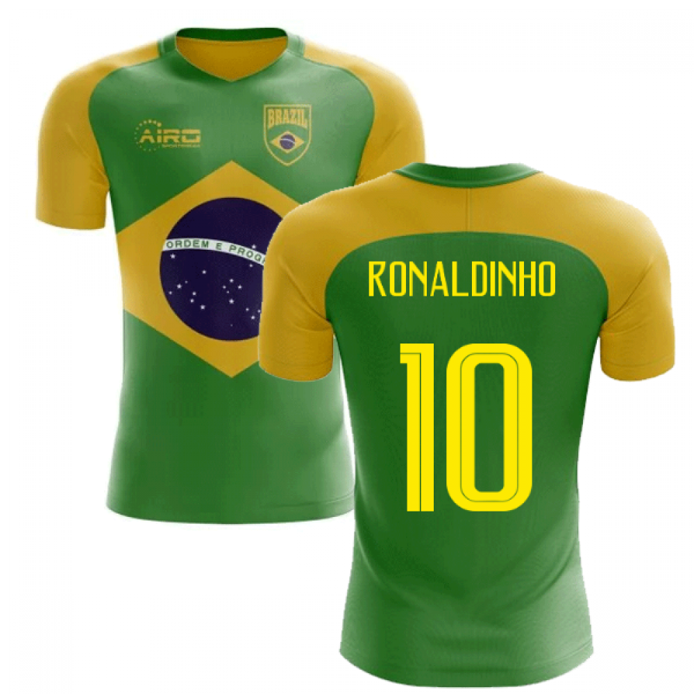 2025-2026 Brazil Flag Concept Football Shirt (Ronaldinho 10)