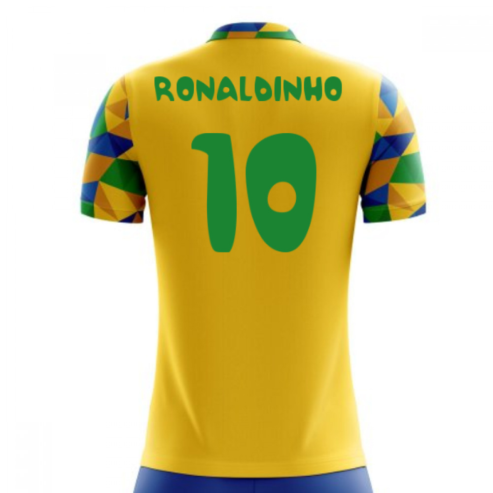 2023-2024 Brazil Home Concept Football Shirt (Ronaldinho 10) - Kids