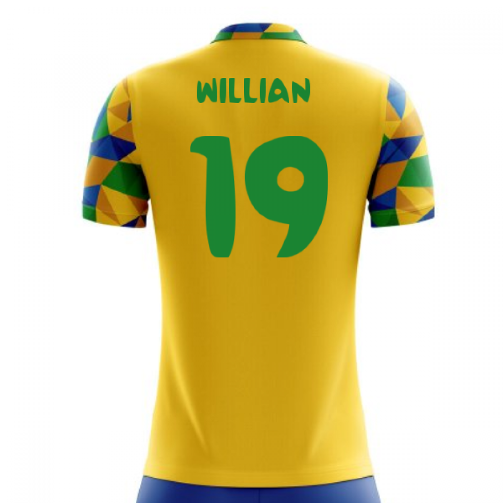 2023-2024 Brazil Home Concept Football Shirt (Willian 19) - Kids