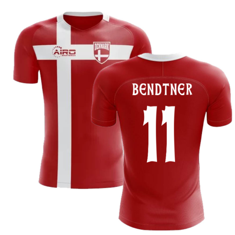 2025-2026 Denmark Flag Concept Football Shirt (Bendtner 11) - Kids