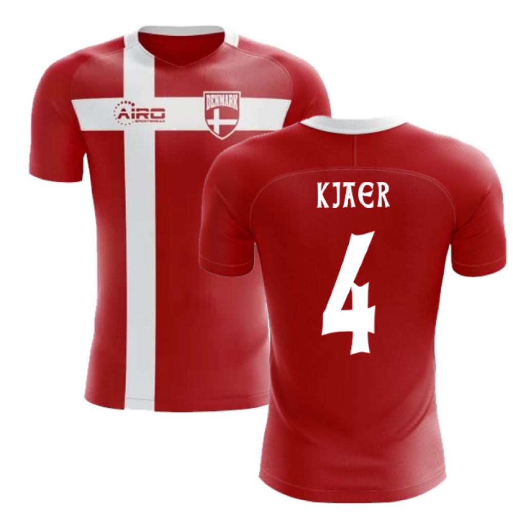 2025-2026 Denmark Flag Concept Football Shirt (Kjaer 4)
