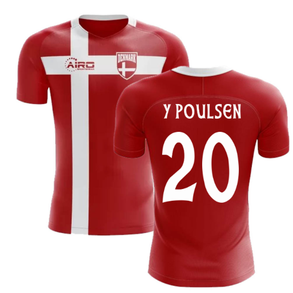 2025-2026 Denmark Flag Concept Football Shirt (Y Poulsen 20) - Kids