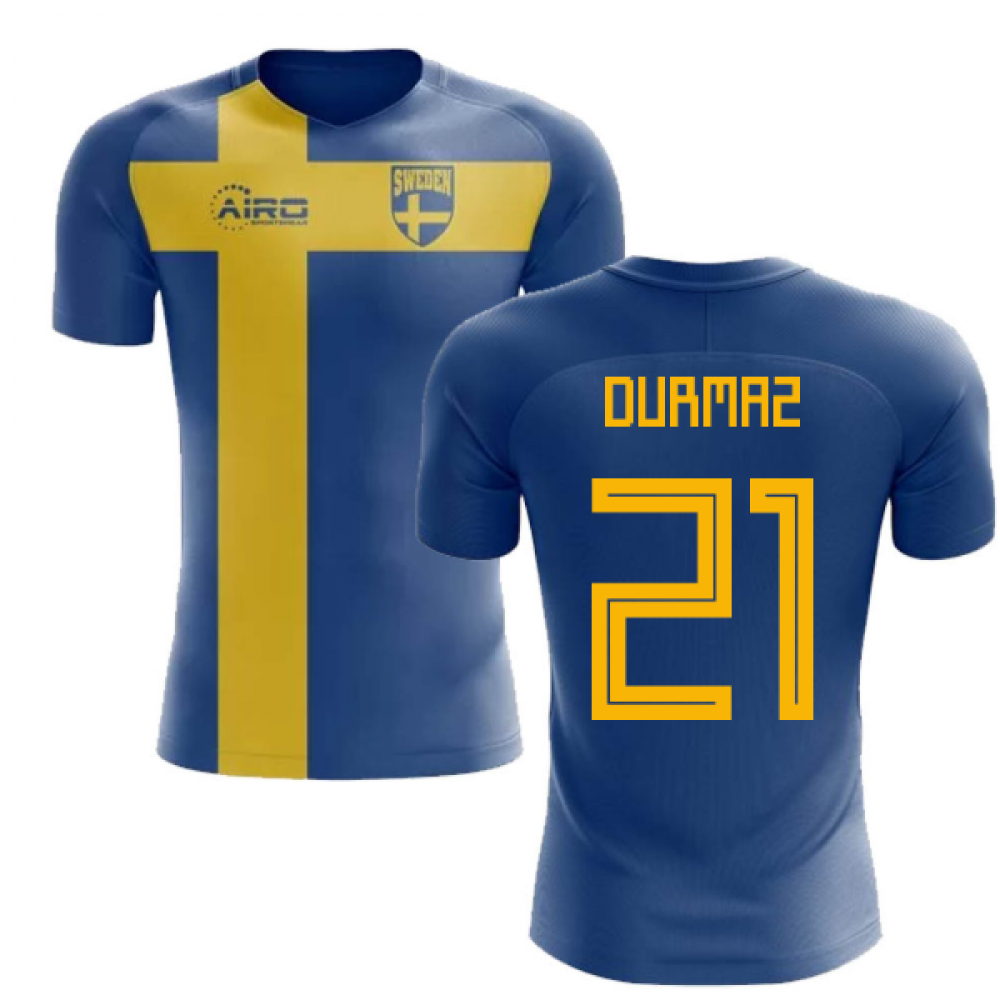 2025-2026 Sweden Flag Concept Football Shirt (Durmaz 21)