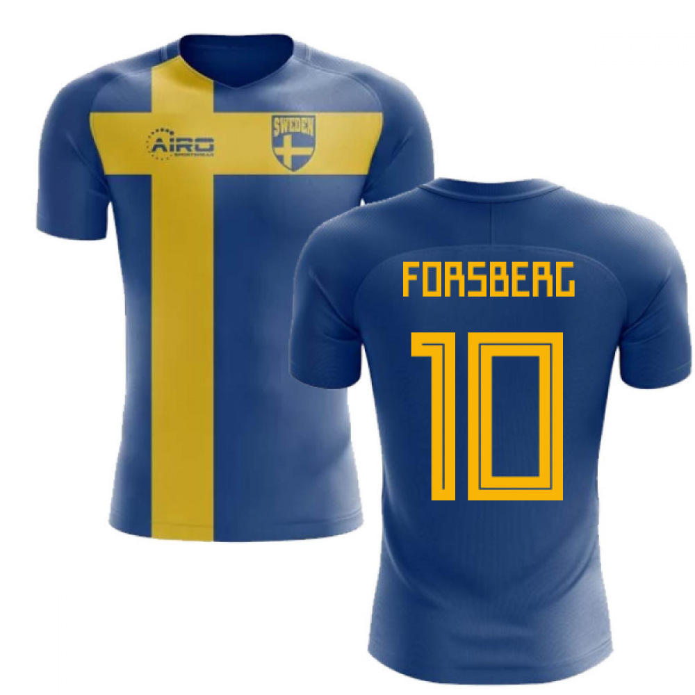 2023-2024 Sweden Flag Concept Football Shirt (Forsberg 10)