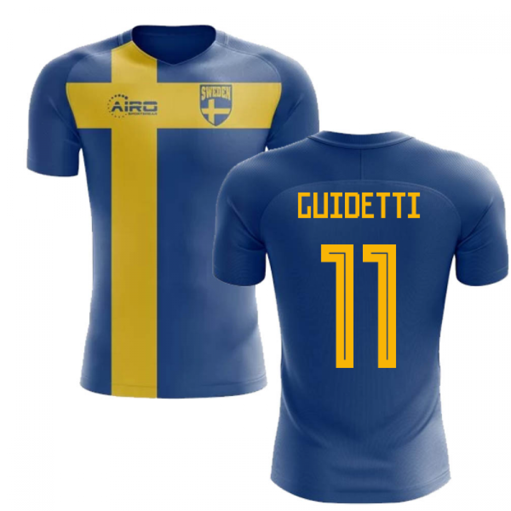 2025-2026 Sweden Flag Concept Football Shirt (Guidetti 11) - Kids