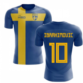 2023-2024 Sweden Flag Concept Football Shirt (Ibrahimovic 10) - Kids