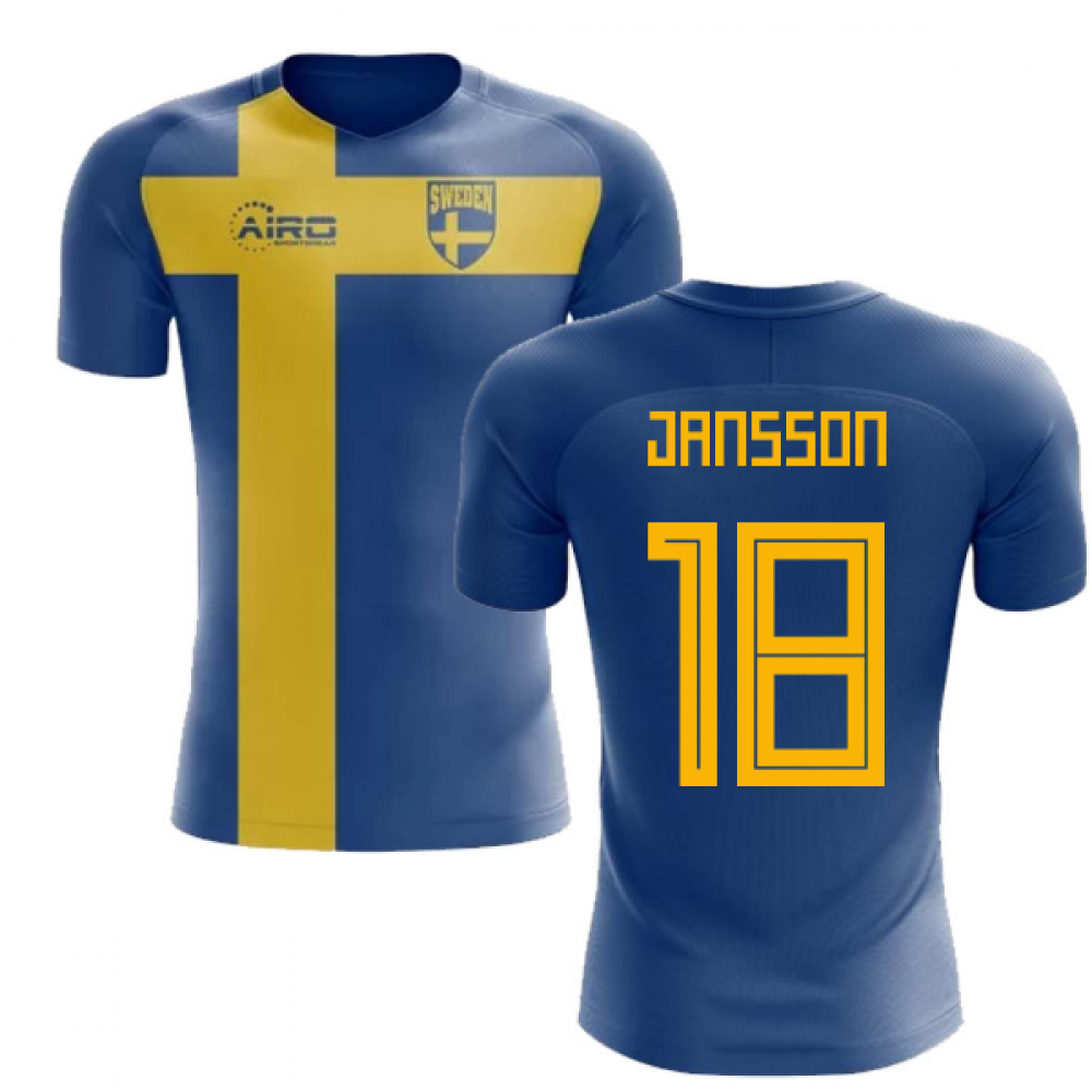 2025-2026 Sweden Flag Concept Football Shirt (Jansson 18) - Kids