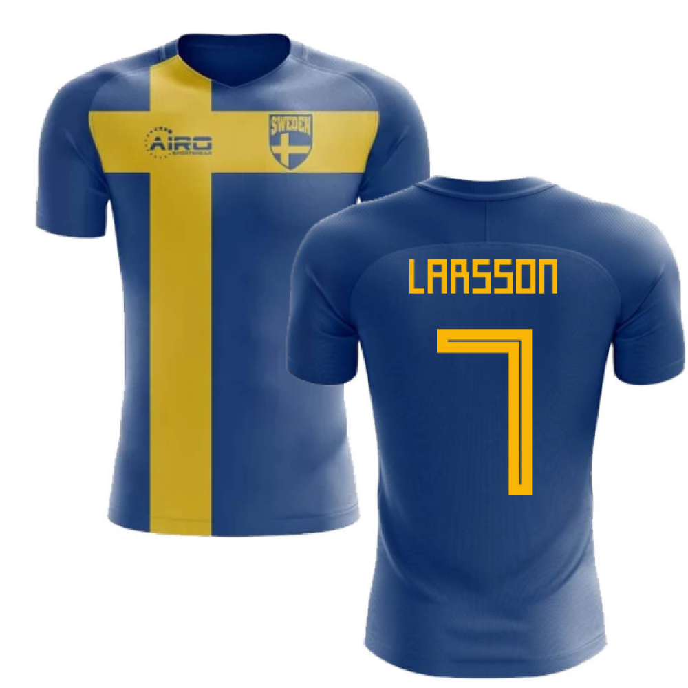 2025-2026 Sweden Flag Concept Football Shirt (Larsson 7)