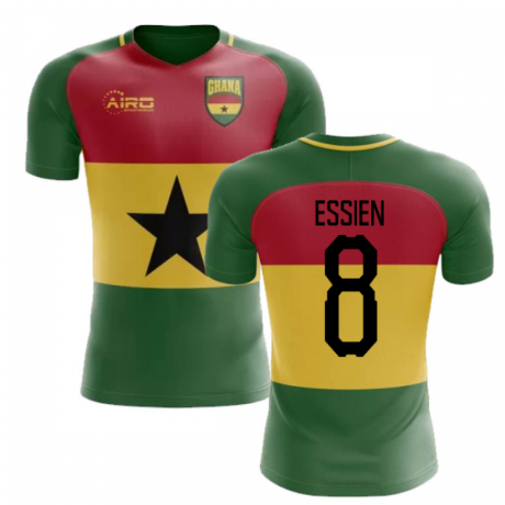 2023-2024 Ghana Flag Concept Football Shirt (Essien 8) - Kids