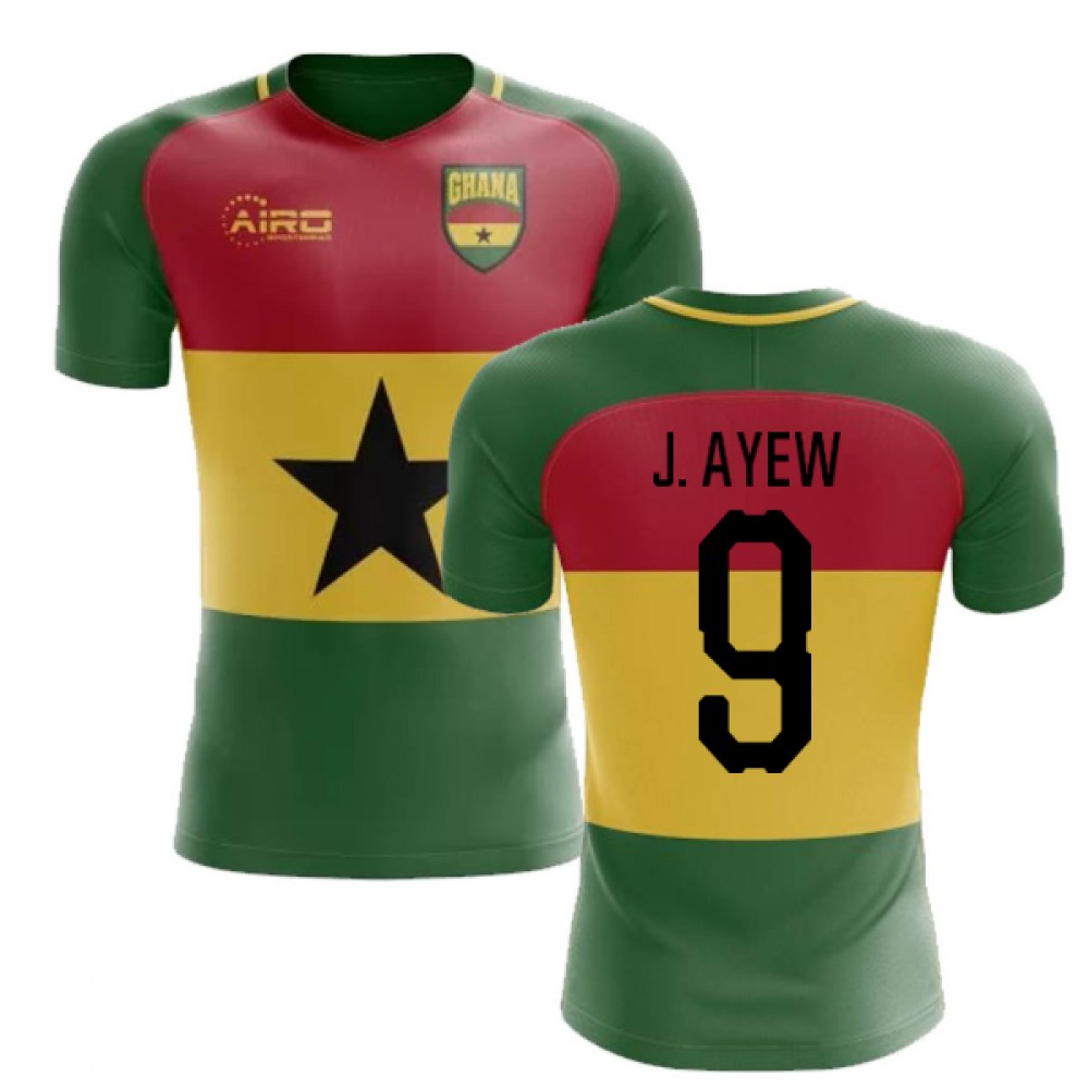 2023-2024 Ghana Flag Concept Football Shirt (J. Ayew 9) - Kids